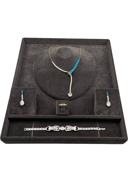 Füme Renk Süet Kaplama Takı Düzenleyici Çekmece İçi 35/30 cm