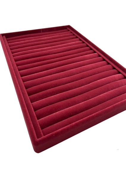 Bordo Süet Kumaş Büyük Boy Yüzük Sergileme Standı 34x24 cm fırsatları