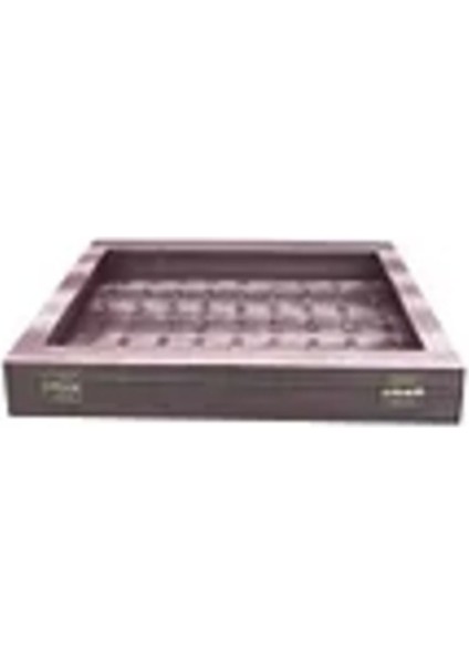 Pembe Deri Kumaş Cam Kapaklı 34 cm / 24 cm Tırnaklı Yüzük Tablası modelleri