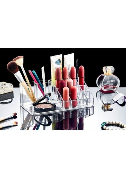 Turuncu Renkli Çok Amaçlı Makyaj ve Kozmetik Düzenleyici Organizer