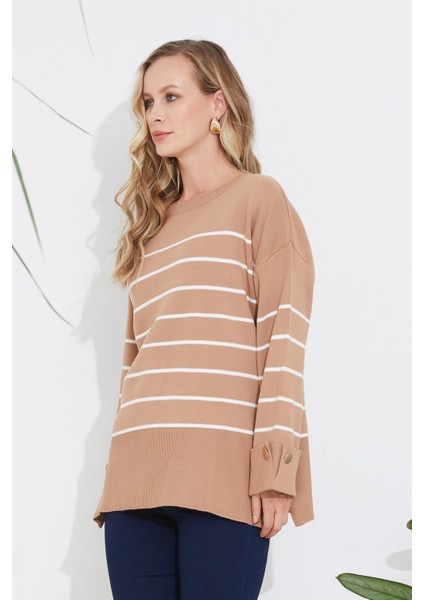 Kol Düğmeli Oversize Triko Kazak modelleri