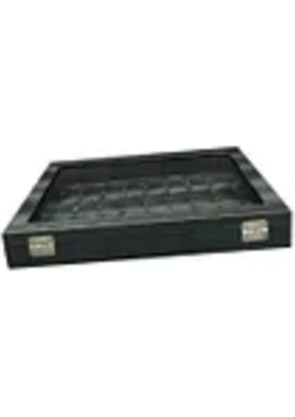 Yeşil Cam Kapaklı İmera Deri Kumaş Tırnaklı Yüzük Tablası 34x24 cm modelleri