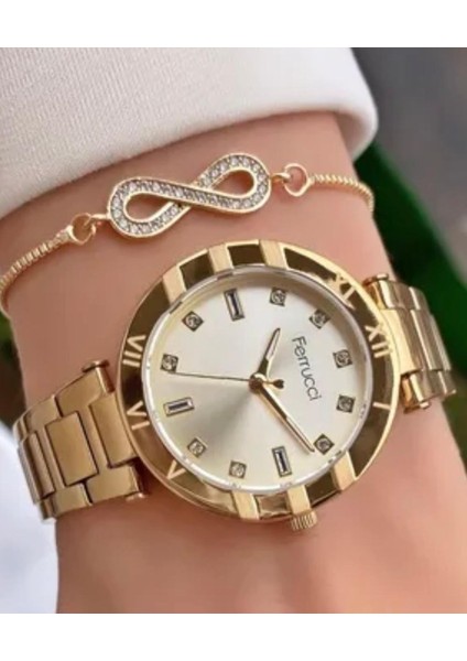 Yeni Model Şık Taşlı Çelik Kadın Ko Saati+Bileklik Hediye fiyatları