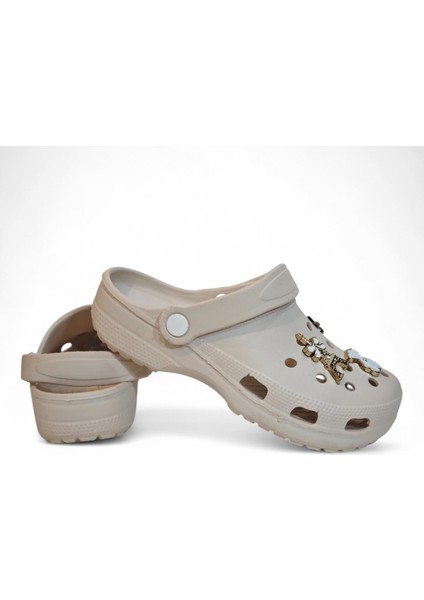 3009 Krem Crks Taşlı Havuz Plaj Günlük Bayan Terlik fırsatları