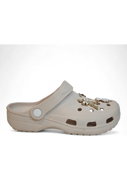3009 Krem Crks Taşlı Havuz Plaj Günlük Bayan Terlik indirimleri
