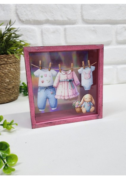 Sevimli Bebek Kıyafeti Temalı Kumbara Ahşap Hazneli Hediyelik Kumbara