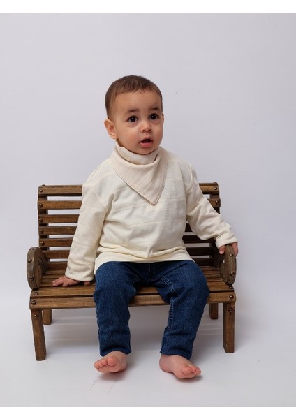 3'lü Müslin Çift Çıtçıtlı %100 Pamuk Bebek Mama / Salya Önlüğü Yeşil, Camel, Beyaz Renk modelleri