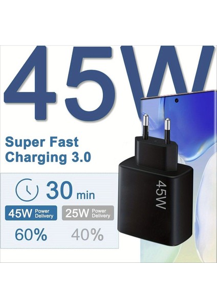 Samsung Galaxy S24+ (Plus) Modeli Için 45W Süper Hızlı Şarj Aleti