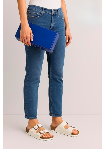 Kadın Beyaz Çift Tokalı Anatomik Yazlık Terlik fırsatları