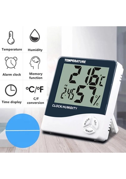 Dijital Sıcaklık Nem Ölçer Elektronik LCD Kapalı Açık Termometre Higrometre Hava Durumlu Saat Higrometre Hava Istasyonu Masaüstü Duvar Saati fiyatları