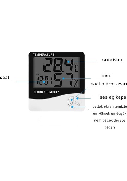 Dijital Sıcaklık Nem Ölçer Elektronik LCD Kapalı Açık Termometre Higrometre Hava Durumlu Saat Higrometre Hava Istasyonu Masaüstü Duvar Saati fırsatları