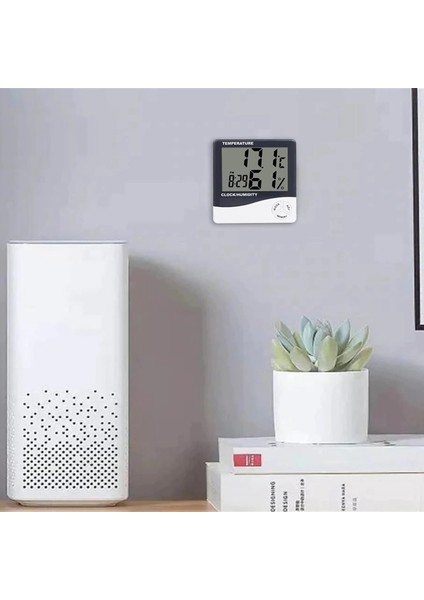 Dijital Sıcaklık Nem Ölçer Elektronik LCD Kapalı Açık Termometre Higrometre Hava Durumlu Saat Higrometre Hava Istasyonu Masaüstü Duvar Saati