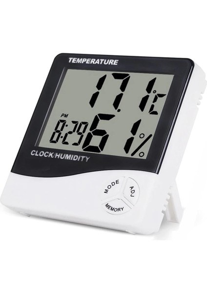 Dijital Sıcaklık Nem Ölçer Elektronik LCD Kapalı Açık Termometre Higrometre Hava Durumlu Saat Higrometre Hava Istasyonu Masaüstü Duvar Saati