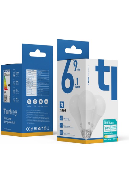 Redeem A60A E27 LED Ampul, Titreşimsiz, Göz Konforu, Tekli, Sıcak Beyaz, 2700 Kelvin indirimleri