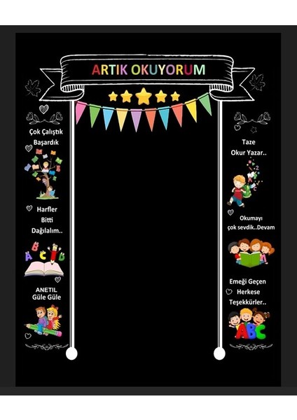 Artık Okuyorum Ben ,okul Okul Etkinlik,kumaş Pano, 150X200