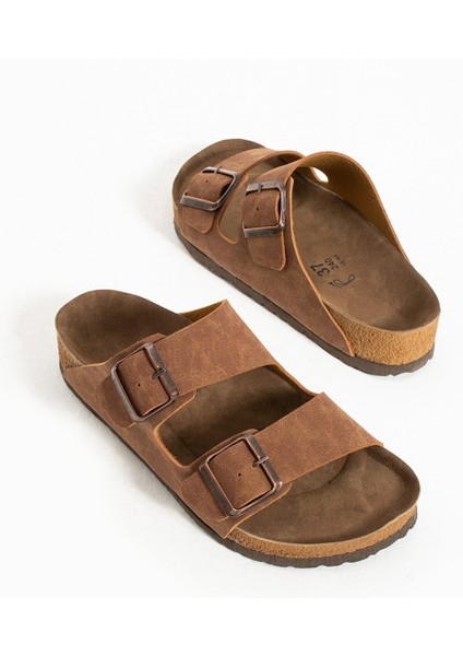 Kadın - Erkek Taba Çift Tokalı Anatomik Yazlık Terlik fiyatları