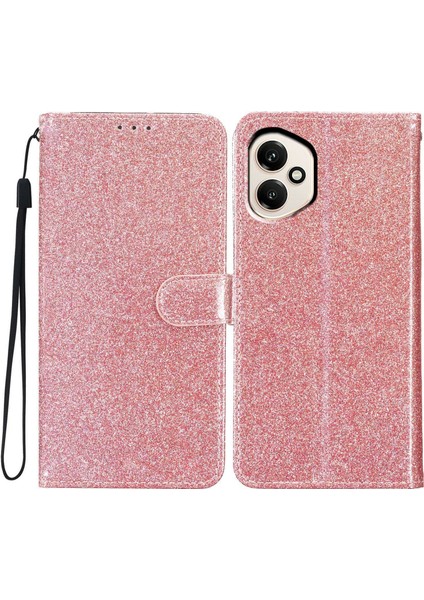 Honor 400 5g Cüzdan Kılıf Parıltılı Çizilmez Deri Standlı Telefon Kılıfı Kayışlı (Yurt Dışından)