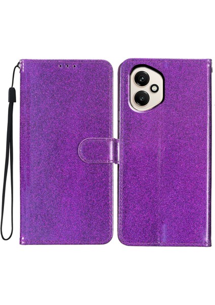 Honor 400 5g Cüzdan Kılıf Parıltılı Çizilmez Deri Standlı Telefon Kılıfı Kayışlı (Yurt Dışından)