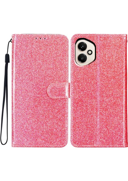Honor 400 5g Cüzdan Kılıf Parıltılı Çizilmez Deri Standlı Telefon Kılıfı Kayışlı (Yurt Dışından)