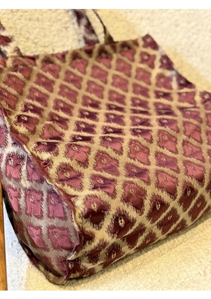 Bordo Motif Desenli Plaj Çantası fiyatları