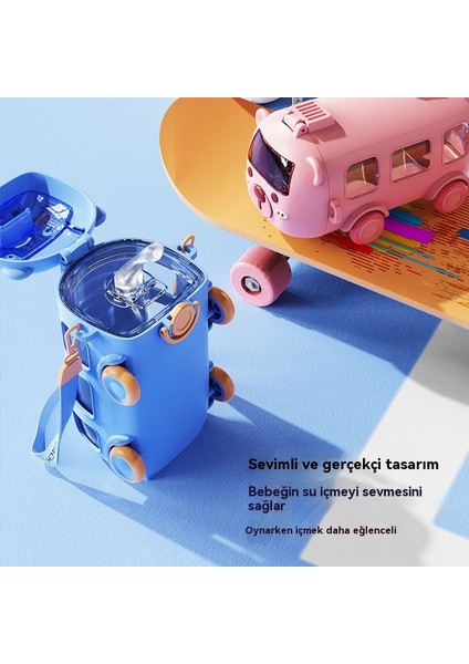Taşınabilir Çocuk Karikatür Pipet Su Bardağı (Yurt Dışından) modelleri