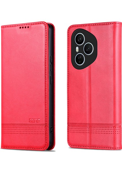 Honor 400 Pro 5g Inek Derisi Doku Pu Deri Cüzdan Telefon Kılıfı (Yurt Dışından)