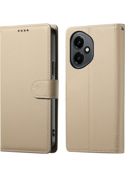 Honor 400 5g Litchi Doku Deri Cüzdan Telefon Kılıfı (Yurt Dışından)