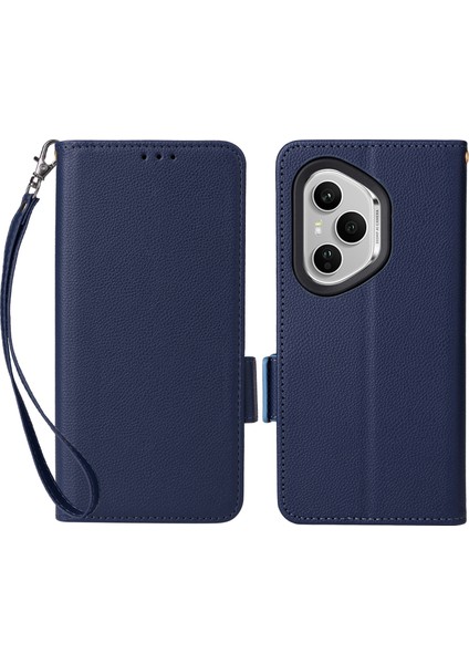 Honor 400 Pro 5g Litchi Doku Pu Deri Cüzdan Telefon Kılıfı Bilek Kayışı ile (Yurt Dışından)