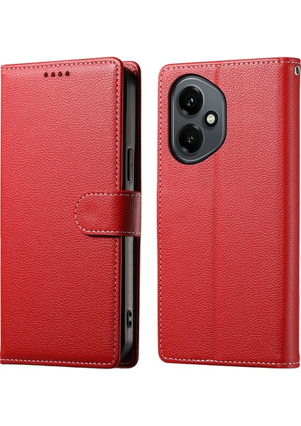 Honor 400 5g Litchi Doku Deri Cüzdan Telefon Kılıfı (Yurt Dışından)