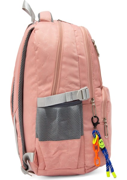 Young 51583 Pink Pembe Unisex Çok Cepli Anahtarlık Aksesuarlı Suya Dayanıklı Kapaklı Sırt Çantası modelleri