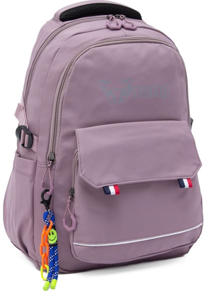 Young 51585 Purple Mor Unisex Çok Cepli Anahtarlık Aksesuarlı Suya Dayanıklı Sırt Çantası fiyatları