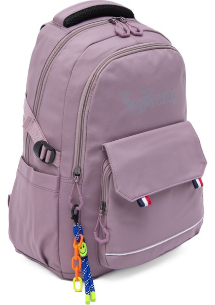 Young 51585 Purple Mor Unisex Çok Cepli Anahtarlık Aksesuarlı Suya Dayanıklı Sırt Çantası indirimleri