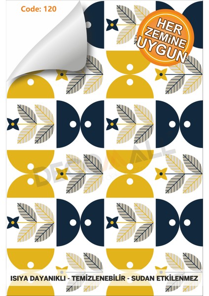 Code 120 Suya Dayanıklı Mutfak Banyo Zemin Mermer Mobilya Fayans Yapışkanlı Folyo Kaplama