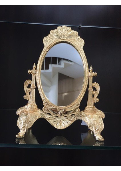 Gold Rengi Çerçeveli Ayaklı Masa Aynası LKM-285