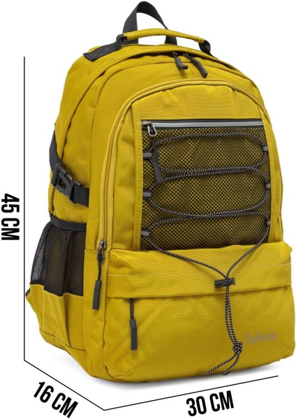 Young 51534 Yellow Sarı Unisex Çok Cepli Suya Dayanıklı Sırt Çantası