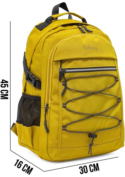 Young 51537 Yellow Sarı Unisex Çok Cepli Suya Dayanıklı Sırt Çantası