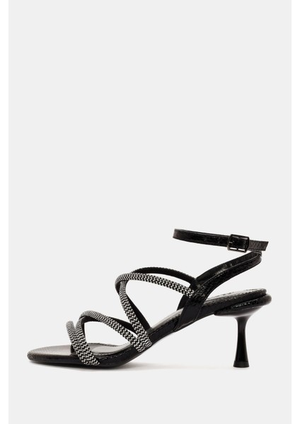 Sapin Kadın Siyah Kordonlu Ince Topuklu Sandalet fiyatları