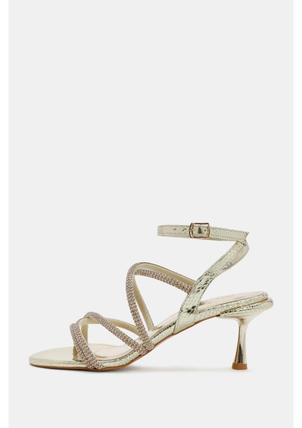 Sapin Kadın Altın Kordonlu Ince Topuklu Sandalet fiyatları