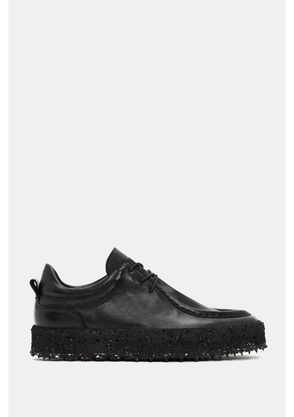 Paris Kadın Siyah Gerçek Cilt Deri Sneaker