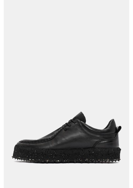 Paris Kadın Siyah Gerçek Cilt Deri Sneaker