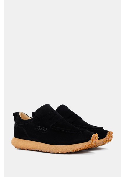 Troy Unisex Siyah Gerçek Süet Deri Sneaker indirimleri