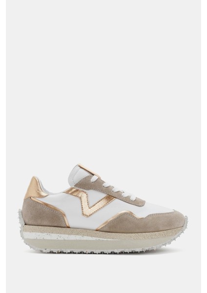 Lessa Kadın Beyaz Altın Gerçek Süet Deri Sneaker