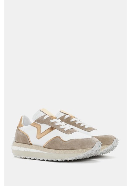 Lessa Kadın Beyaz Altın Gerçek Süet Deri Sneaker