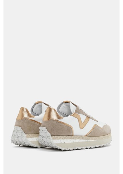 Lessa Kadın Beyaz Altın Gerçek Süet Deri Sneaker