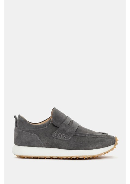 Troy Unisex Koyu Gri Gerçek Süet Deri Sneaker