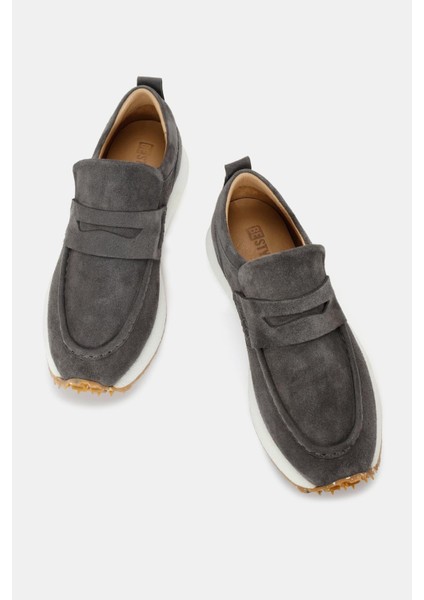Troy Unisex Koyu Gri Gerçek Süet Deri Sneaker