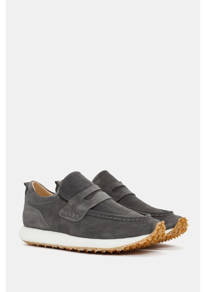 Troy Unisex Koyu Gri Gerçek Süet Deri Sneaker