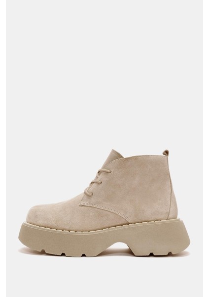 Aniva Kadın Bej Içi Kürklü Gerçek Süet Deri Kalın Tabanlı Bot modelleri