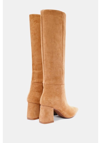 Lopez Kadın Camel Sivri Burun Kalın Topuklu Çizme indirimleri