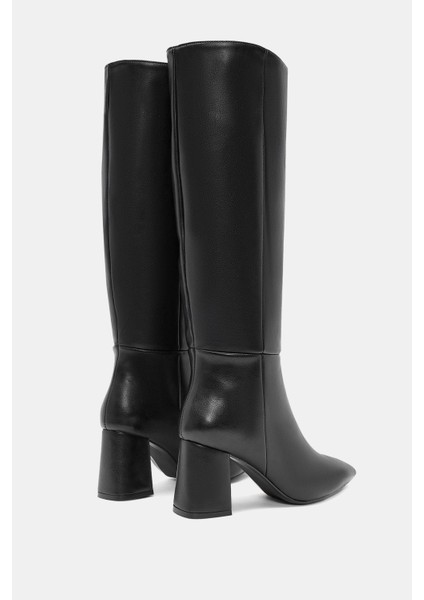 Lopez Kadın Siyah Sivri Burun Kalın Topuklu Çizme modelleri